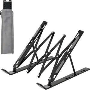 7-Level Adjustable Laptop Stand, Foldable Laptop Riser Foldable aluminum laptop riser with silicone pads and ventilated design for ergonomic viewing at home, office or travel 7-Level Adjustable Laptop Stand, Foldable Laptop Riser Foldable aluminum laptop riser with silicone pads and ventilated design for ergonomic viewing at home, office or travel