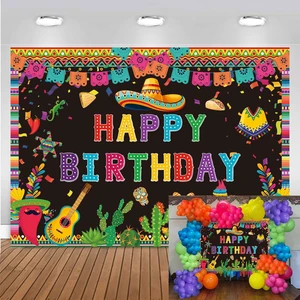 Mexican Happy Birthday Backdrop Mexico Fiesta Themed Cactus Taco Photography Background for Colorful Carnival Bday Party Decorations Banner (94X70 inch (8x6FT)) Mexican Happy Birthday Backdrop Mexico Fiesta Themed Cactus Taco Photography Background for Colorful Carnival Bday Party Decorations Banner (94X70 inch (8x6FT))