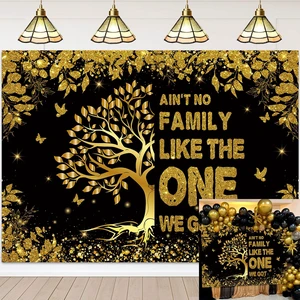 Family Reunion Backdrop 8x6FT Black Gold Family Tree Reunion Welcome to Our Family Members Photography Background Family Gathering Party Decorations Supplies Banner Photo Booth Props Family Reunion Backdrop 8x6FT Black Gold Family Tree Reunion Welcome to Our Family Members Photography Background Family Gathering Party Decorations Supplies Banner Photo Booth Props
