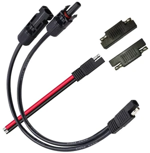 Solar Panel Connectors 10AWG Compatible with MC-4 Solar Connecter to SAE Adapter PV Extension Cable Wire for RV Caravan Solar Panels Battery Charger kit with Two SAE to SAE Polarity Reverse Adapters Solar Panel Connectors 10AWG Compatible with MC-4 Solar Connecter to SAE Adapter PV Extension Cable Wire for RV Caravan Solar Panels Battery Charger kit with Two SAE to SAE Polarity Reverse Adapters