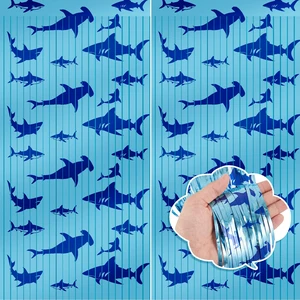 4 Pack Shark Party Decorations Foil Fringe Curtain 3.3x6.6ft Sharks Background, Ocean Beach Party Supplies, Under the Sea Photo Booth Props, Summer Streamers Decor 4 Pack Shark Party Decorations Foil Fringe Curtain 3.3x6.6ft Sharks Background, Ocean Beach Party Supplies, Under the Sea Photo Booth Props, Summer Streamers Decor