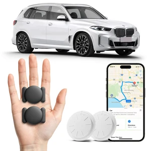 Car GPS Tracking Device for Vehicles, 2PCS Real Time GPS Tracker for Car Work with Find My (iOS Only),Hidden Mini GPS Tracker,No Monthly Fee (White Tracker, Black Magnetic Case) Car GPS Tracking Device for Vehicles, 2PCS Real Time GPS Tracker for Car Work with Find My (iOS Only),Hidden Mini GPS Tracker,No Monthly Fee (White Tracker, Black Magnetic Case)