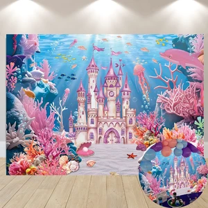 Under The Sea Backdrop Summer Underwater World Wonderland Castle Coral Shell Mermaid Ocean Theme Photography Background Girls Princess Baby Shower Birthday Party Decorations Photo Props (8x6FT) Under The Sea Backdrop Summer Underwater World Wonderland Castle Coral Shell Mermaid Ocean Theme Photography Background Girls Princess Baby Shower Birthday Party Decorations Photo Props (8x6FT)