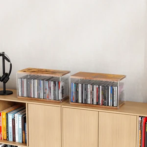 2Pack Stackable Wood Acrylic CD Holder Desk Rack Organizer Holds up to 60 CD Jewel Cases Media Storage Rack for Movie & Video Games Collections (Burning Wood, Short) 2Pack Stackable Wood Acrylic CD Holder Desk Rack Organizer Holds up to 60 CD Jewel Cases Media Storage Rack for Movie & Video Games Collections (Burning Wood, Short)
