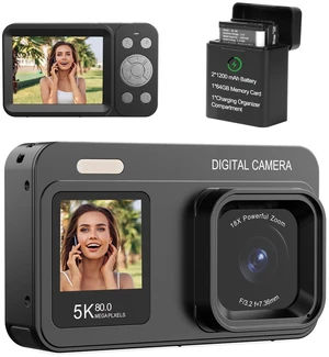 Upgraded 5K Dual Screen Digital Camera,80MP Vlog Photography Camera for YouTube,Campus,Travel,Compact Point & Shoot Camera for Teens & Beginners with Autofocus,18x Zoom,Anti-Shake,Black Upgraded 5K Dual Screen Digital Camera,80MP Vlog Photography Camera for YouTube,Campus,Travel,Compact Point & Shoot Camera for Teens & Beginners with Autofocus,18x Zoom,Anti-Shake,Black