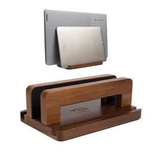 3 Slots Acacia Wood Vertical Laptop Stand, Adjustable Wooden Laptop Holder, Non-Slip Laptop Dock Compatible with Apple MacBook, Microsoft Surface, Gaming Laptops, IPad, Tablets 3 Slots Acacia Wood Vertical Laptop Stand, Adjustable Wooden Laptop Holder, Non-Slip Laptop Dock Compatible with Apple MacBook, Microsoft Surface, Gaming Laptops, IPad, Tablets