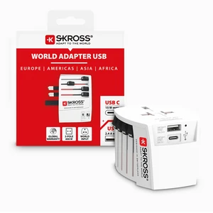 Universal Travel Plug with USB and USB C, 1.302962, White Universal Travel Plug with USB and USB C, 1.302962, White