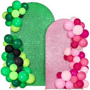 2 Set Pink & Green Arch Backdrop for Witch Party Birthday Princess Party Decorations, Glitter Stretch Fabric Arch Cover, 6ft 7.2ft, for Musical Theatre Party Photo Supplies 2 Set Pink & Green Arch Backdrop for Witch Party Birthday Princess Party Decorations, Glitter Stretch Fabric Arch Cover, 6ft 7.2ft, for Musical Theatre Party Photo Supplies