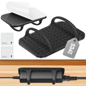 2 PACK Laptop Charger Holder Under Desk Power Brick Mount with Adhesive Universal Silicone Flexible Non-Slip Power Adapter Organizer with Ventilated Design for Home, Office, Gaming Desk Dorm, Black 2 PACK Laptop Charger Holder Under Desk Power Brick Mount with Adhesive Universal Silicone Flexible Non-Slip Power Adapter Organizer with Ventilated Design for Home, Office, Gaming Desk Dorm, Black