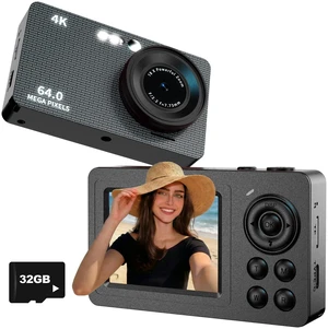 4K 64MP Compact Travel Digital Camera for Teens Adult Beginner, Dark Black 4K Video Resolution, 64MP Image Resolution, 18X Digital Zoom, Sefied Delay, Anti Shake, Various Filters, Metal Shell 4K 64MP Compact Travel Digital Camera for Teens Adult Beginner, Dark Black 4K Video Resolution, 64MP Image Resolution, 18X Digital Zoom, Sefied Delay, Anti Shake, Various Filters, Metal Shell