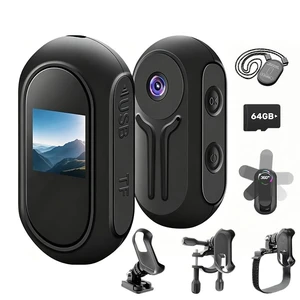 1080P Mini Body Camera with Audio Recording, Action Camera with 64GB Card Vlogging Cam Portable Camcorder with 360° Rotatable Clip, Thumb POV Camera for Traveling, Motorcycle, Pet Walking 1080P Mini Body Camera with Audio Recording, Action Camera with 64GB Card Vlogging Cam Portable Camcorder with 360° Rotatable Clip, Thumb POV Camera for Traveling, Motorcycle, Pet Walking