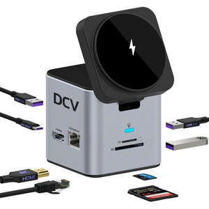 USB C Laptop Docking Station, 9 in 1 Hub with MagSafe Charger, Silver Gray USB C Hub Multiport Adapter,4K HDMI, 1Gbps Ethernet,3 USB 3.0, SD/TF,for MacBook/Dell/HP/Lenovo/iPhone, MagSafe Charger Stand USB C Laptop Docking Station, 9 in 1 Hub with MagSafe Charger, Silver Gray USB C Hub Multiport Adapter,4K HDMI, 1Gbps Ethernet,3 USB 3.0, SD/TF,for MacBook/Dell/HP/Lenovo/iPhone, MagSafe Charger Stand