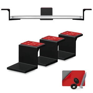 Adhesive Under Desk Laptop Holder Mount, Upto 1.9 / 48mm Thick, For Laptops Macbook Routers Surface iPads Tablets & More, Screw-In & Stick-On Adhesive Under Desk Laptop Holder Mount, Upto 1.9 / 48mm Thick, For Laptops Macbook Routers Surface iPads Tablets & More, Screw-In & Stick-On