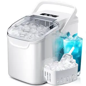 Countertop Ice Maker, 26Lbs/24H,2 Sizes of Ice, Self-Cleaning,White | 8 Bullet Ice Cubes in 6 Mins,Portable Ice Machine for Home&Kitchen&Office&Party Countertop Ice Maker, 26Lbs/24H,2 Sizes of Ice, Self-Cleaning,White | 8 Bullet Ice Cubes in 6 Mins,Portable Ice Machine for Home&Kitchen&Office&Party