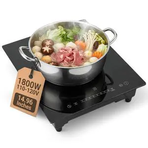Single Induction Cooktop - Built-In Electric Stove Top with 9 Heating Levels - 120V & 1800W Built-in Single Burner Ceramic Glass Induction Cooktop - Touch Control, Timer & Child Lock, SIN-1801 Single Induction Cooktop - Built-In Electric Stove Top with 9 Heating Levels - 120V & 1800W Built-in Single Burner Ceramic Glass Induction Cooktop - Touch Control, Timer & Child Lock, SIN-1801