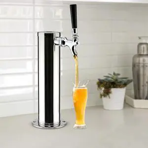 Stainless Steel Beer Tower Kit Professional Draft Beer Dispenser for Home Bar/Kegerator, Commercial-Grade with Chrome Faucet, Easy Install & Clean (Silver) Stainless Steel Beer Tower Kit Professional Draft Beer Dispenser for Home Bar/Kegerator, Commercial-Grade with Chrome Faucet, Easy Install & Clean (Silver)