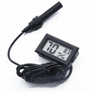 Mini Digital LCD Thermometer Hygrometer CELCIUS READING Meter probe (2), Black Mini Digital LCD Thermometer Hygrometer CELCIUS READING Meter probe (2), Black
