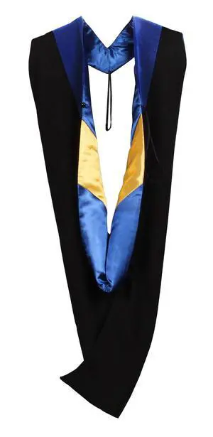 Master Hood Matte Graduation Hood with Velvet Trim | Matte Black Polyester Shell,Velvet Color Trim,Satin Lining Chevron,Front Loop and Back Hook Connector,for Master Gowns Master Hood Matte Graduation Hood with Velvet Trim | Matte Black Polyester Shell,Velvet Color Trim,Satin Lining Chevron,Front Loop and Back Hook Connector,for Master Gowns