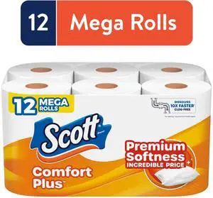 Scott ComfortPlus Toilet Paper, 12 Mega Rolls Scott ComfortPlus Toilet Paper, 12 Mega Rolls