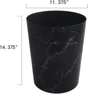 Mainstays Bathroom Trash Can, 5 Gallon Small Plastic Garbage Bin with No Lid, Black Marble Mainstays Bathroom Trash Can, 5 Gallon Small Plastic Garbage Bin with No Lid, Black Marble