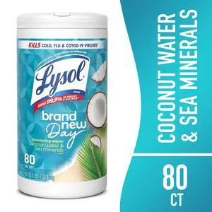 Lysol Disinfecting Wipes, All Purpose Cleaner, Multi Surface Antibacterial Cleaning Wipes, Cleaning Supplies, Coconut & Sea Minerals Scent, 80 Count Lysol Disinfecting Wipes, All Purpose Cleaner, Multi Surface Antibacterial Cleaning Wipes, Cleaning Supplies, Coconut & Sea Minerals Scent, 80 Count