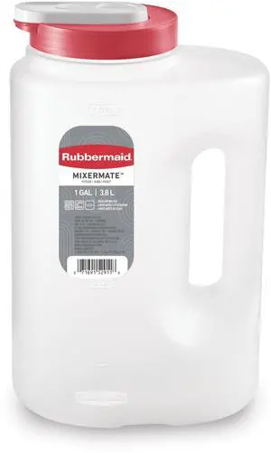 Rubbermaid Mixermate Leak-Resistant Pitcher, Clear, 3.8 Liter (1 Gallon), Plastic Rubbermaid Mixermate Leak-Resistant Pitcher, Clear, 3.8 Liter (1 Gallon), Plastic