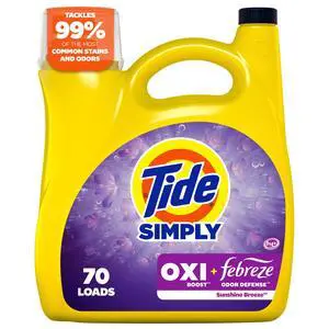 Tide Simply Laundry Detergent Liquid, Oxi Boost + Febreze Odor Defense, Sunny Breeze Scent, 94 fl oz, 70 Loads Tide Simply Laundry Detergent Liquid, Oxi Boost + Febreze Odor Defense, Sunny Breeze Scent, 94 fl oz, 70 Loads