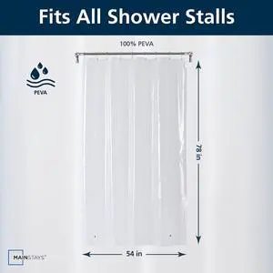 Mainstays Medium Weight PEVA Shower Liner, 54" x 78" for Bathroom Stall, Clear Mainstays Medium Weight PEVA Shower Liner, 54" x 78" for Bathroom Stall, Clear