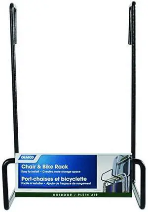 Camco Heavy Duty RV Ladder Chair and Bike Rack, Polymer-Covered Steel, Fits All Ladders, Holds Up to 4 Chairs (51490) Camco Heavy Duty RV Ladder Chair and Bike Rack, Polymer-Covered Steel, Fits All Ladders, Holds Up to 4 Chairs (51490)