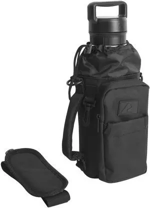Ozark Trail 32-40 fl oz Water Bottle Sling with Shoulder Strap and Front Zipper Pocket, Black Ozark Trail 32-40 fl oz Water Bottle Sling with Shoulder Strap and Front Zipper Pocket, Black