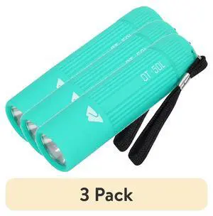 (3 pack) Ozark Trail Mini Handheld LED Flashlight, 50 Lumens, 3 AAA Batteries Included, Teal (3 pack) Ozark Trail Mini Handheld LED Flashlight, 50 Lumens, 3 AAA Batteries Included, Teal