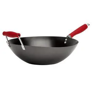 Tasty 14 Carbon Steel Wok, Non-Stick Flat Bottom Stir Fry Pan with Silicone Handle Tasty 14 Carbon Steel Wok, Non-Stick Flat Bottom Stir Fry Pan with Silicone Handle