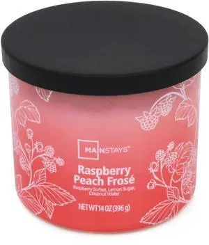 Mainstays 3-Wick Ombre Wrap Raspberry Peach Scented Candle, 14 oz Mainstays 3-Wick Ombre Wrap Raspberry Peach Scented Candle, 14 oz