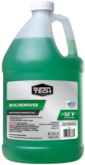 Super Tech Bug Remover with Rain Repeller Green Windshield Washer Fluid, 1 Gallon Super Tech Bug Remover with Rain Repeller Green Windshield Washer Fluid, 1 Gallon