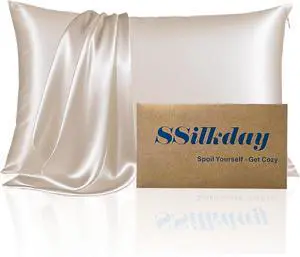 Mulberry Silk Pillow Cases with Zipper, Ultra Smooth Soft Breathable Cooling Pillow Cases for Hot Sleepers, Silk Satin Pillowcase for Hair and Skin, Gifts for Women (Beige, Standard Size, 1 Pack) Mulberry Silk Pillow Cases with Zipper, Ultra Smooth Soft Breathable Cooling Pillow Cases for Hot Sleepers, Silk Satin Pillowcase for Hair and Skin, Gifts for Women (Beige, Standard Size, 1 Pack)
