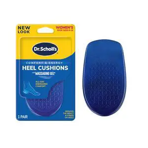 Dr. Scholl's Heel Cushions with Massaging Gel Advanced // All-Day Shock Absorption and Cushioning to Relieve Heel Discomfort Dr. Scholl's Heel Cushions with Massaging Gel Advanced // All-Day Shock Absorption and Cushioning to Relieve Heel Discomfort