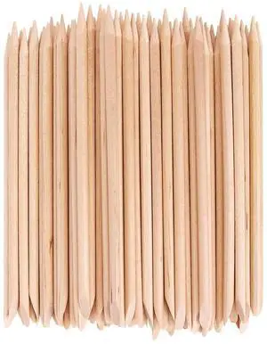 100 Pack Orange Wooden Cuticle Pusher And Remover Stick, 4.5 Inch Double-Ended Nail Tool For Home And Salon 100 Pack Orange Wooden Cuticle Pusher And Remover Stick, 4.5 Inch Double-Ended Nail Tool For Home And Salon