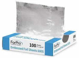 ForPro Pop-Up Embossed Foil Sheets for Hair Color & Highlights, Pre-Cut, Non-Slip, 5in x 27.30cm, 100 Sheets ForPro Pop-Up Embossed Foil Sheets for Hair Color & Highlights, Pre-Cut, Non-Slip, 5in x 27.30cm, 100 Sheets