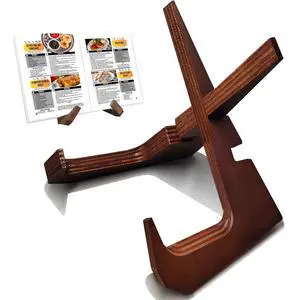 600-Page Capacity Rustic Wooden Recipe Book Holder, Adjustable Detachable Kitchen Counter Stand for Recipes and Tablets 600-Page Capacity Rustic Wooden Recipe Book Holder, Adjustable Detachable Kitchen Counter Stand for Recipes and Tablets