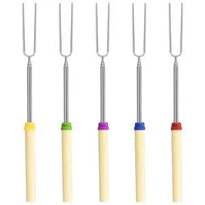 5 Pack Marshmallow Roasting Sticks, 32-Inch Long Extendable Forks 5 Pack Marshmallow Roasting Sticks, 32-Inch Long Extendable Forks