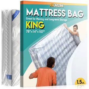 Axgatoxe 1.5mil Plastic Mattress Bag for Moving Storage, King Size Axgatoxe 1.5mil Plastic Mattress Bag for Moving Storage, King Size