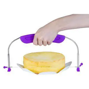 LevCake Adjustable Cake Leveler and Slicer, 9 Different Heights, Food-Grade Stainless Steel Double Wire, for Leveling and Shaping, Purple LevCake Adjustable Cake Leveler and Slicer, 9 Different Heights, Food-Grade Stainless Steel Double Wire, for Leveling and Shaping, Purple