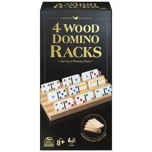 Spin Master Games Wooden Domino Racks Set of 4 Trays Classic Board Game Spin Master Games Wooden Domino Racks Set of 4 Trays Classic Board Game