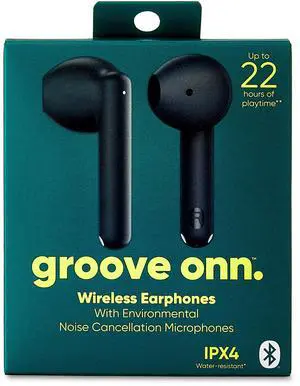 Onn Noise-Canceling Bluetooth Earphones with Microphones, Gray Onn Noise-Canceling Bluetooth Earphones with Microphones, Gray