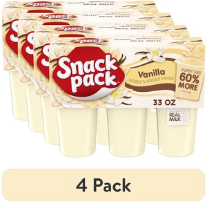 Snack Pack Super Size Vanilla Pudding, 4 Pack, 6 Count, 5.5 oz Pudding Cups, Lunchbox Snacks Snack Pack Super Size Vanilla Pudding, 4 Pack, 6 Count, 5.5 oz Pudding Cups, Lunchbox Snacks