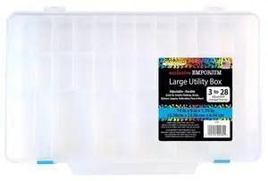 The Beadery Large Utility Box Clear Plastic 3-28 Comp 2186 The Beadery Large Utility Box Clear Plastic 3-28 Comp 2186