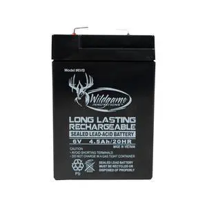 WILDGAME INNOVATIONS 6V Edrenaline Rechargeable Battery for Game Feeders, Outdoor Long-Lasting Sealed Lead-Acid Tab Style Rechargeable Battery WILDGAME INNOVATIONS 6V Edrenaline Rechargeable Battery for Game Feeders, Outdoor Long-Lasting Sealed Lead-Acid Tab Style Rechargeable Battery