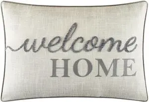 Mainstays Decorative Pillow, Gray, 14 in x 20 in, Adult, Welcome Home Embroidered Faux Linen Mainstays Decorative Pillow, Gray, 14 in x 20 in, Adult, Welcome Home Embroidered Faux Linen