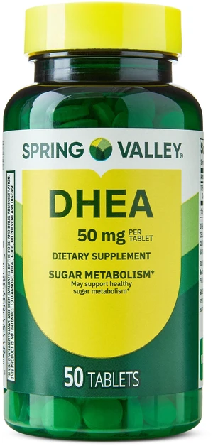 Spring Valley DHEA 50mg Tablets, Dietary Supplement, 50 Count (2 Pack) Spring Valley DHEA 50mg Tablets, Dietary Supplement, 50 Count (2 Pack)