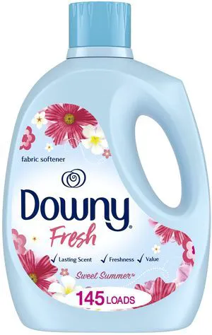 Downy Fresh Non-Concentrated Liquid Fabric Softener, 125 fl oz, 145 Loads, Sweet Summer Scent Downy Fresh Non-Concentrated Liquid Fabric Softener, 125 fl oz, 145 Loads, Sweet Summer Scent